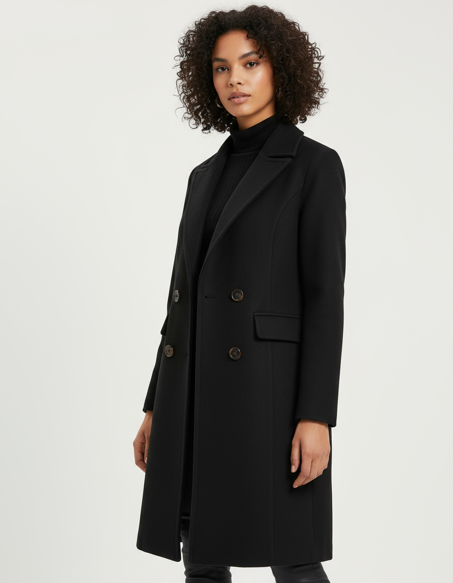 Double-Breasted Minimalist Overcoat – Fall/Winter Edition