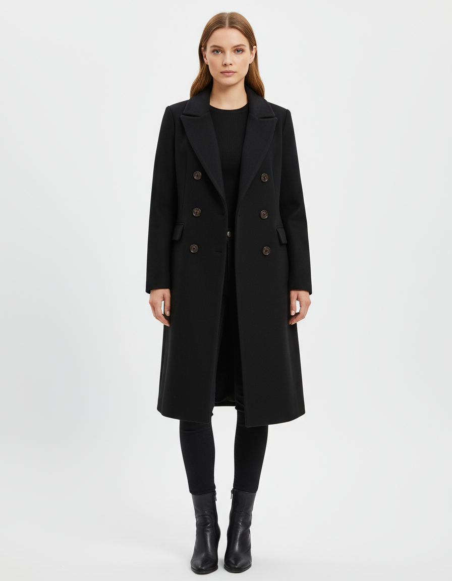 Double-Breasted Minimalist Overcoat – Fall/Winter Edition