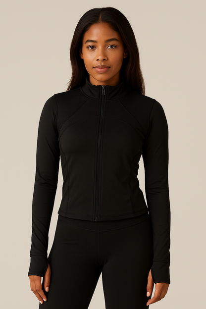 Women’s Zip-Up Training Jacket – Lightweight, Windproof & Stretchy